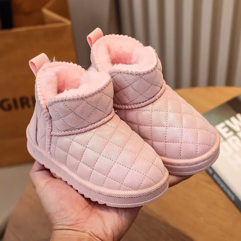 Winter Children Shoes Baby Girls Snow Boots Thick Plush Boys Casual Shoes Waterproof Anti Slip Outdoor Kids Boots Size 19-36