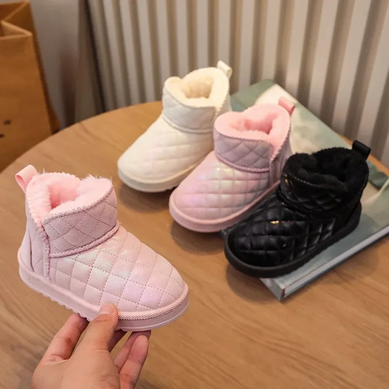 Winter Children Shoes Baby Girls Snow Boots Thick Plush Boys Casual Shoes Waterproof Anti Slip Outdoor Kids Boots Size 19-36