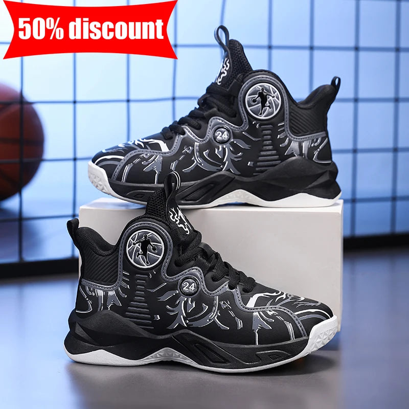 Children Basketball Shoes High Quality Wear Resistant School Competition Training Shoes Ankle Protected Anti Slip Youth Sneakers