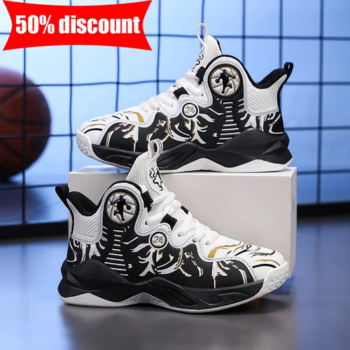 Children Basketball Shoes High Quality Wear Resistant School Competition Training Shoes Ankle Protected Anti Slip Youth Sneakers